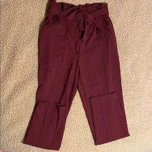 Maroon Flowy Pants